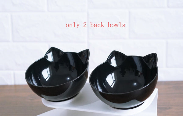 New Inclined Food Cat Ear Oblique Mouth Transparent Single Pet Bowl - Yahko Merchandise