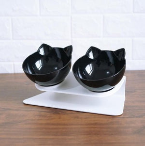 New Inclined Food Cat Ear Oblique Mouth Transparent Single Pet Bowl - Yahko Merchandise
