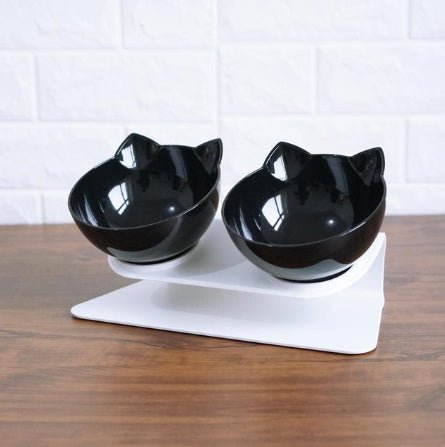 New Inclined Food Cat Ear Oblique Mouth Transparent Single Pet Bowl - Yahko Merchandise