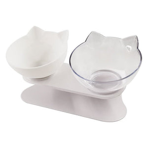 New Inclined Food Cat Ear Oblique Mouth Transparent Single Pet Bowl - Yahko Merchandise