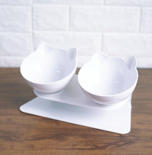 New Inclined Food Cat Ear Oblique Mouth Transparent Single Pet Bowl - Yahko Merchandise