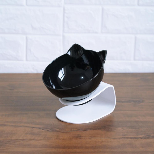 New Inclined Food Cat Ear Oblique Mouth Transparent Single Pet Bowl - Yahko Merchandise