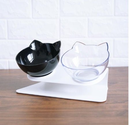 New Inclined Food Cat Ear Oblique Mouth Transparent Single Pet Bowl - Yahko Merchandise