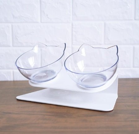 New Inclined Food Cat Ear Oblique Mouth Transparent Single Pet Bowl - Yahko Merchandise