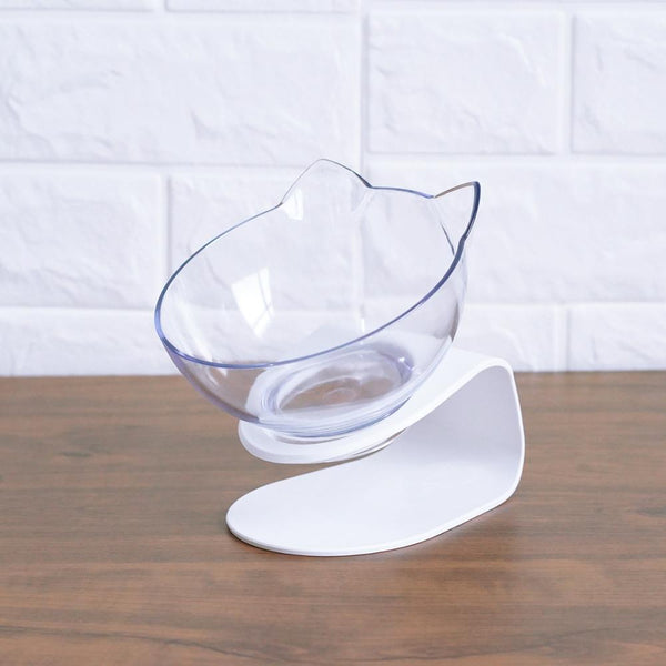 New Inclined Food Cat Ear Oblique Mouth Transparent Single Pet Bowl - Yahko Merchandise