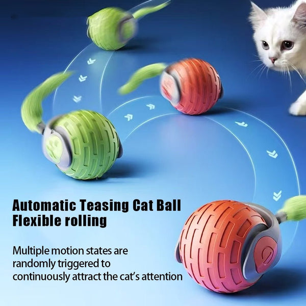 New Interactive Cat Toys Ball Auto Electric Rolling Ball Toys For Cat Kitty Pets Smart Automatic Teaser USB Rechargeable Cat Toy Pet Products - Yahko Merchandise