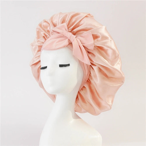 New Silk Bonnet For Sleeping Women Satin Bonnet Hair Bonnet Night Sleep Cap Scarf Wrap For Curly Hair With Tie Band For Curly Hair - Yahko Merchandise