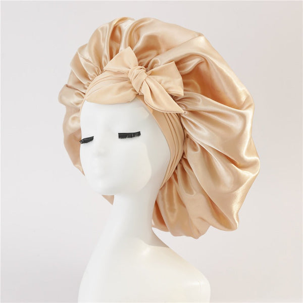 New Silk Bonnet For Sleeping Women Satin Bonnet Hair Bonnet Night Sleep Cap Scarf Wrap For Curly Hair With Tie Band For Curly Hair - Yahko Merchandise