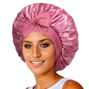 New Silk Bonnet For Sleeping Women Satin Bonnet Hair Bonnet Night Sleep Cap Scarf Wrap For Curly Hair With Tie Band For Curly Hair - Yahko Merchandise