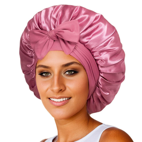 New Silk Bonnet For Sleeping Women Satin Bonnet Hair Bonnet Night Sleep Cap Scarf Wrap For Curly Hair With Tie Band For Curly Hair - Yahko Merchandise