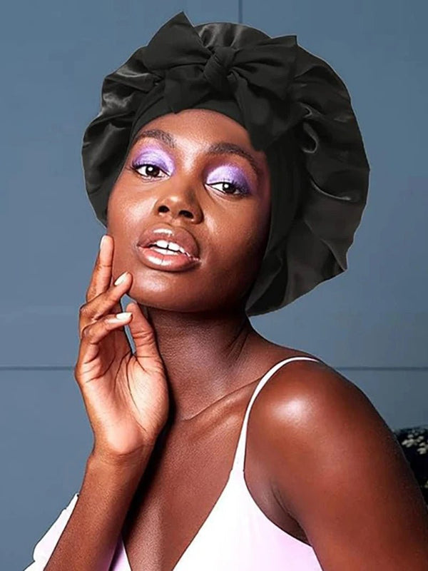 New Silk Bonnet For Sleeping Women Satin Bonnet Hair Bonnet Night Sleep Cap Scarf Wrap For Curly Hair With Tie Band For Curly Hair - Yahko Merchandise