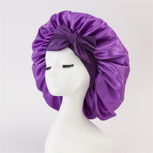New Silk Bonnet For Sleeping Women Satin Bonnet Hair Bonnet Night Sleep Cap Scarf Wrap For Curly Hair With Tie Band For Curly Hair - Yahko Merchandise