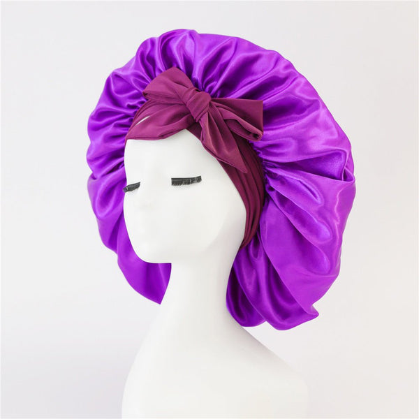 New Silk Bonnet For Sleeping Women Satin Bonnet Hair Bonnet Night Sleep Cap Scarf Wrap For Curly Hair With Tie Band For Curly Hair - Yahko Merchandise