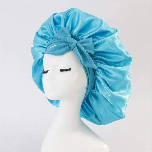 New Silk Bonnet For Sleeping Women Satin Bonnet Hair Bonnet Night Sleep Cap Scarf Wrap For Curly Hair With Tie Band For Curly Hair - Yahko Merchandise