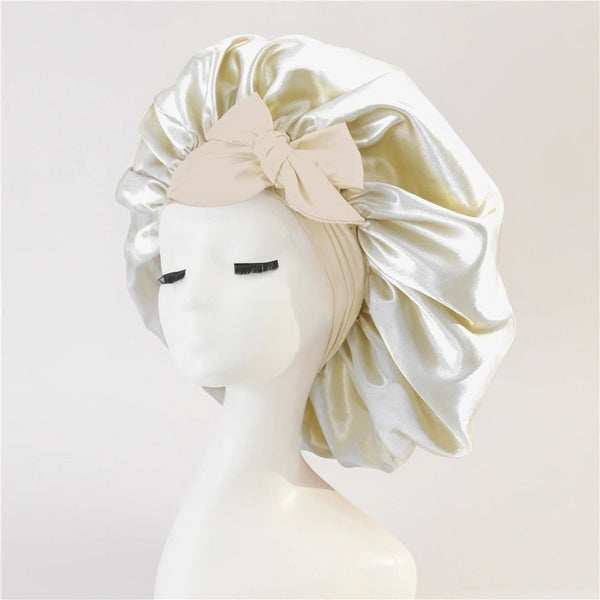 New Silk Bonnet For Sleeping Women Satin Bonnet Hair Bonnet Night Sleep Cap Scarf Wrap For Curly Hair With Tie Band For Curly Hair - Yahko Merchandise