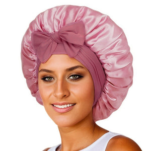 New Silk Bonnet For Sleeping Women Satin Bonnet Hair Bonnet Night Sleep Cap Scarf Wrap For Curly Hair With Tie Band For Curly Hair - Yahko Merchandise