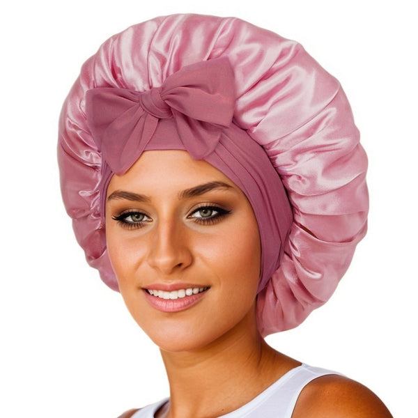 New Silk Bonnet For Sleeping Women Satin Bonnet Hair Bonnet Night Sleep Cap Scarf Wrap For Curly Hair With Tie Band For Curly Hair - Yahko Merchandise