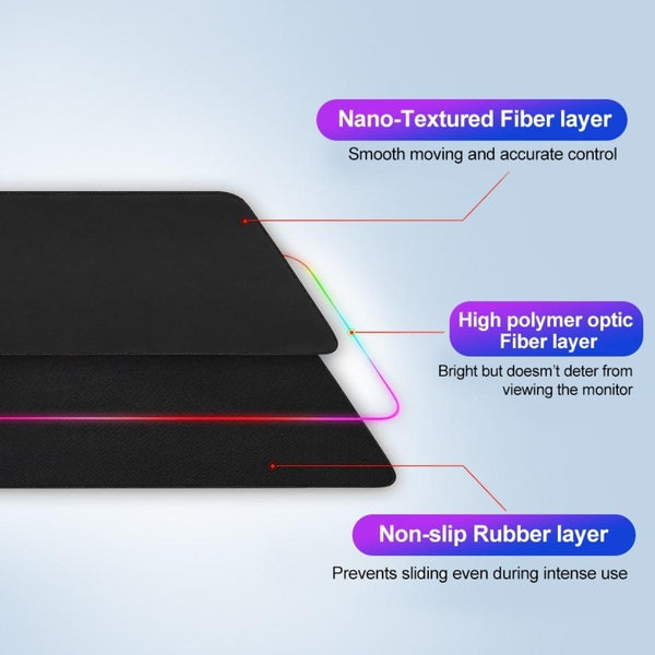 Ninja Dragons RGB Gaming 1 Touch Light Up Mouse Pad - Large Size - Yahko Merchandise