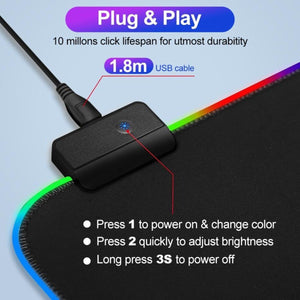 Ninja Dragons RGB Gaming 1 Touch Light Up Mouse Pad - Large Size - Yahko Merchandise