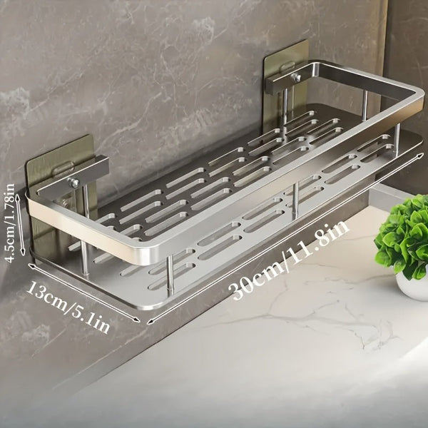NoDrill WallMounted Bathroom Kitchen Storage Shelf - Yahko Merchandise