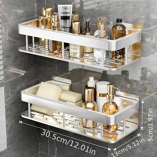 NoDrill WallMounted Bathroom Kitchen Storage Shelf - Yahko Merchandise