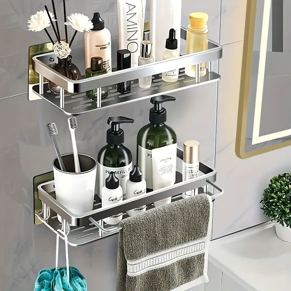 NoDrill WallMounted Bathroom Kitchen Storage Shelf - Yahko Merchandise