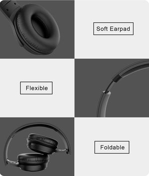 Noise Canceling Stereo Foldable Bluetooth V5.0 Wireless Headphones - Yahko Merchandise
