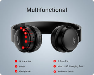 Noise Canceling Stereo Foldable Bluetooth V5.0 Wireless Headphones - Yahko Merchandise