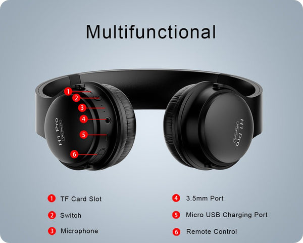 Noise Canceling Stereo Foldable Bluetooth V5.0 Wireless Headphones - Yahko Merchandise