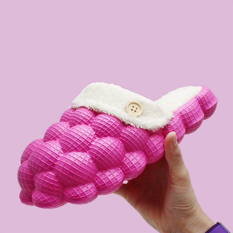 Non - slip Warm Cotton Bubble Slides for Home - Yahko Merchandise