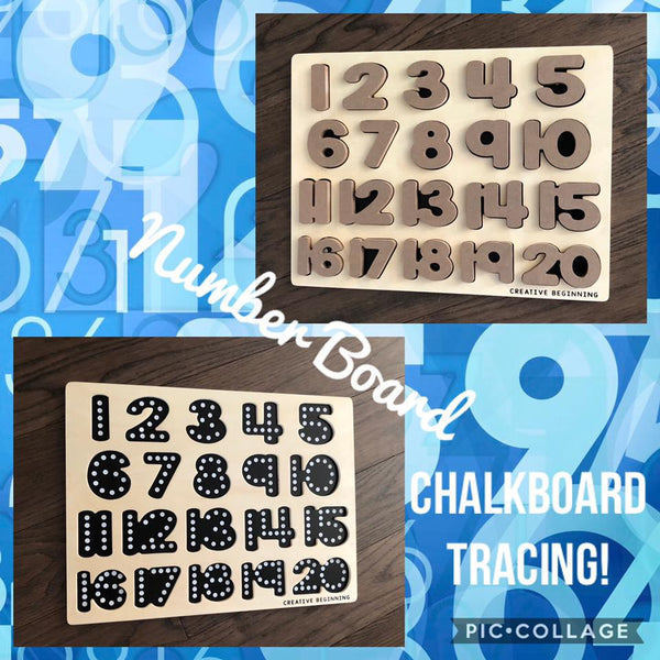 NUMBER PUZZLE - CHALKBOARD BASE WITH TRACERS - Number Tracing Puzzle - Yahko Merchandise