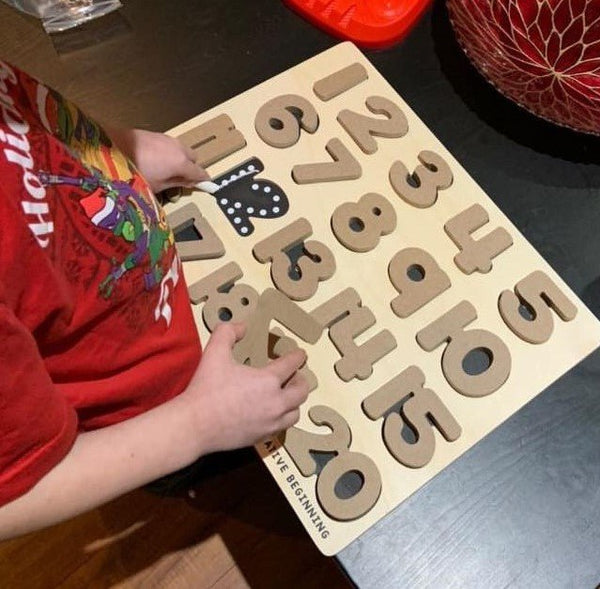 NUMBER PUZZLE - CHALKBOARD BASE WITH TRACERS - Number Tracing Puzzle - Yahko Merchandise