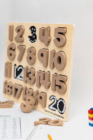 NUMBER PUZZLE - CHALKBOARD BASE WITH TRACERS - Number Tracing Puzzle - Yahko Merchandise