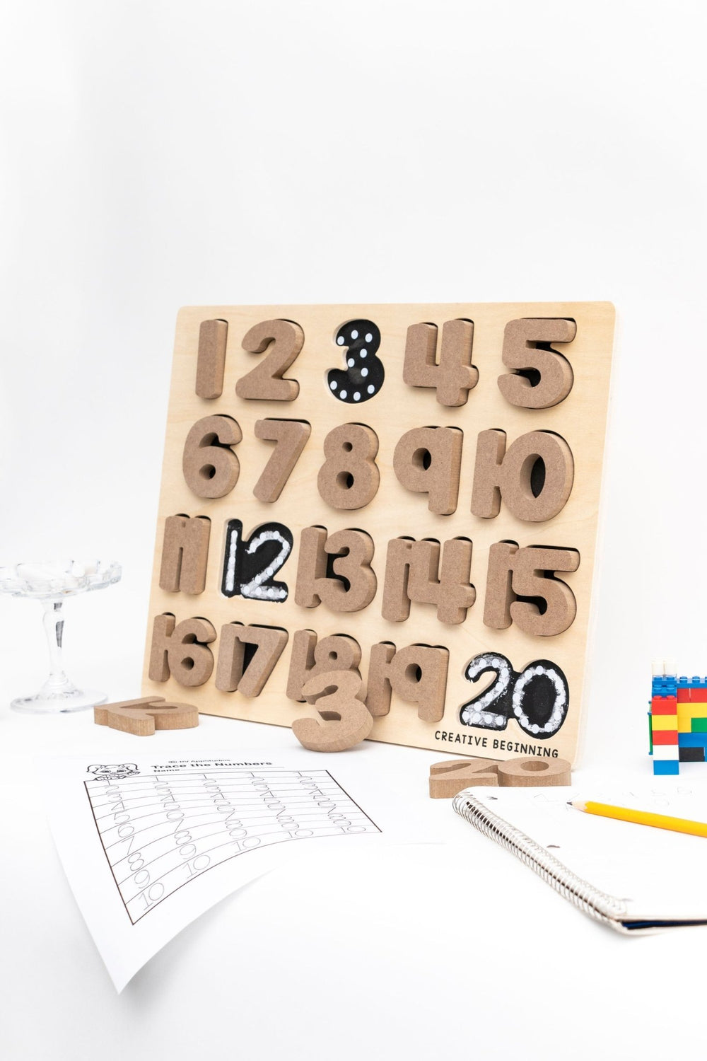 NUMBER PUZZLE - CHALKBOARD BASE WITH TRACERS - Number Tracing Puzzle - Yahko Merchandise