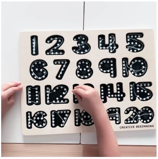 NUMBER PUZZLE - CHALKBOARD BASE WITH TRACERS - Number Tracing Puzzle - Yahko Merchandise