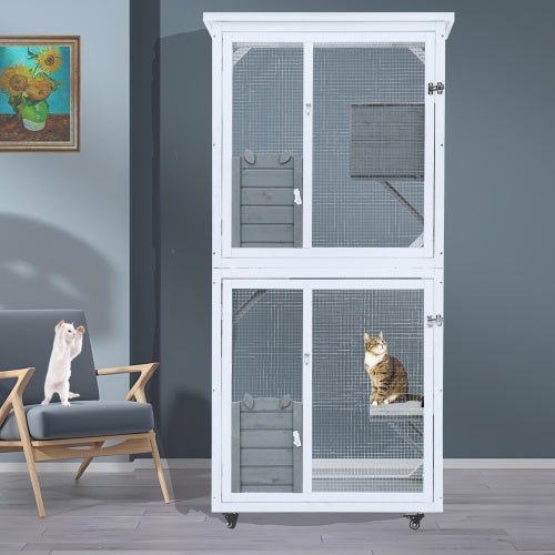 Outdoor Indoor Cat Pet Climbing Frame Game Cage Cute Large Space - Yahko Merchandise