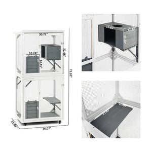 Outdoor Indoor Cat Pet Climbing Frame Game Cage Cute Large Space - Yahko Merchandise