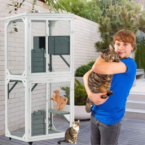 Outdoor Indoor Cat Pet Climbing Frame Game Cage Cute Large Space - Yahko Merchandise