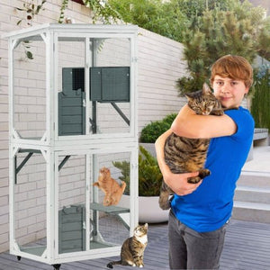 Outdoor Indoor Cat Pet Climbing Frame Game Cage Cute Large Space - Yahko Merchandise