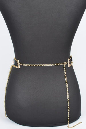 Oversize Acrylic Stone Layered Chain Belt - Yahko Merchandise