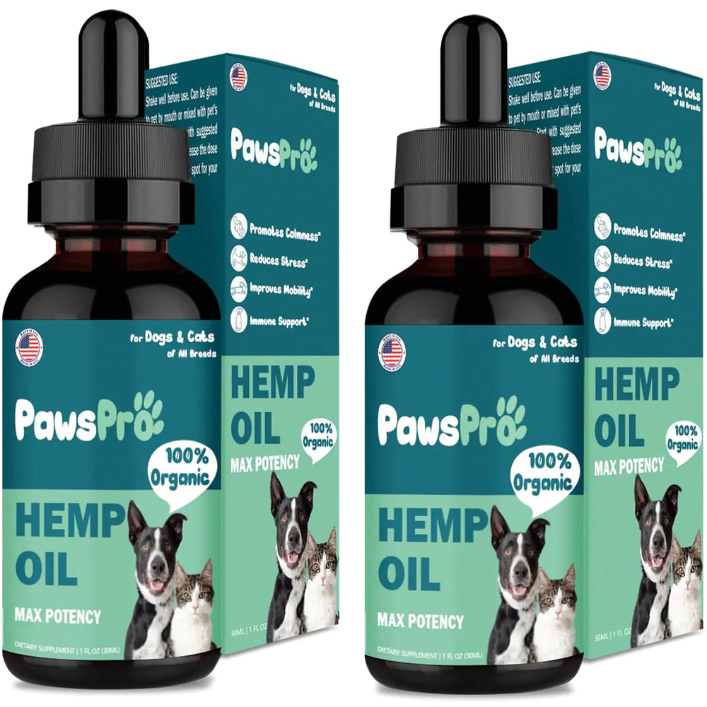 PawsPro Hemp Oil for Dogs and Cats - Helps Pets with Anxiety Pain Stress Sleep Arthritis Seizures Relief - Calming Treats Chews - Support Hip and Joint Health (2 Pack) - Yahko Merchandise
