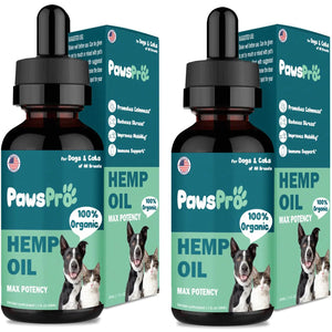PawsPro Hemp Oil for Dogs and Cats - Helps Pets with Anxiety Pain Stress Sleep Arthritis Seizures Relief - Calming Treats Chews - Support Hip and Joint Health (2 Pack) - Yahko Merchandise