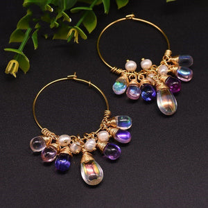 Pearl Czech crystal earrings - Yahko Merchandise