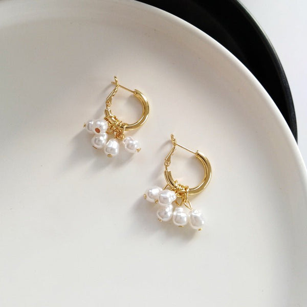 Pearl tassel earrings simple earrings - Yahko Merchandise