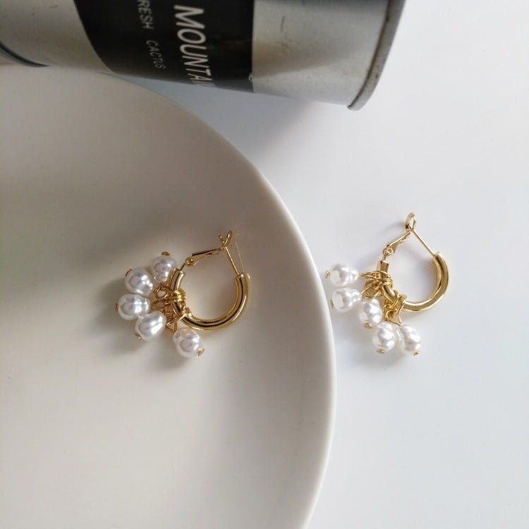 Pearl tassel earrings simple earrings - Yahko Merchandise