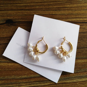 Pearl tassel earrings simple earrings - Yahko Merchandise
