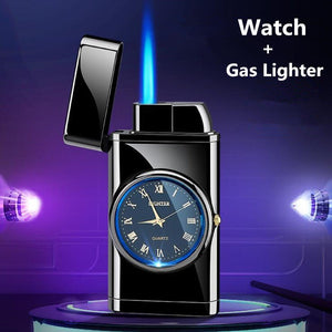 Personalized Creative Multifunctional Electronic Watch Cigarette Lighter - in - one Body Multi - purpose LED Flashing Lamp Gift Lighter - Yahko Merchandise