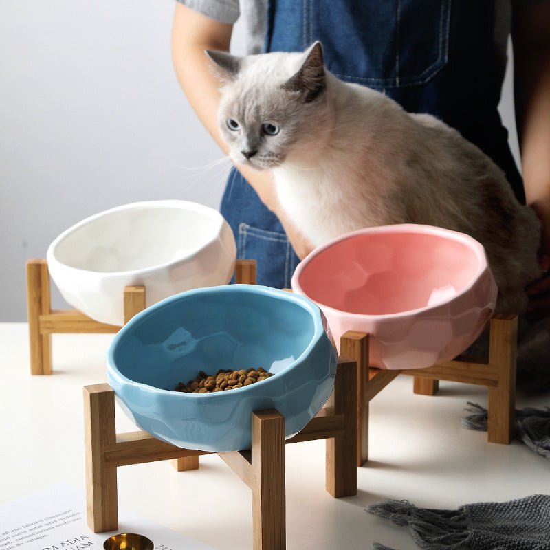 Pet bowl oblique mouth cat bowl food bowl dog bowl method bucket food bowl - Yahko Merchandise
