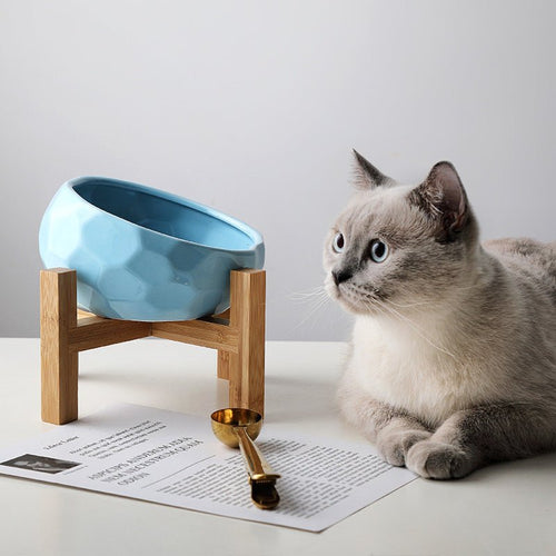 Pet bowl oblique mouth cat bowl food bowl dog bowl method bucket food bowl - Yahko Merchandise