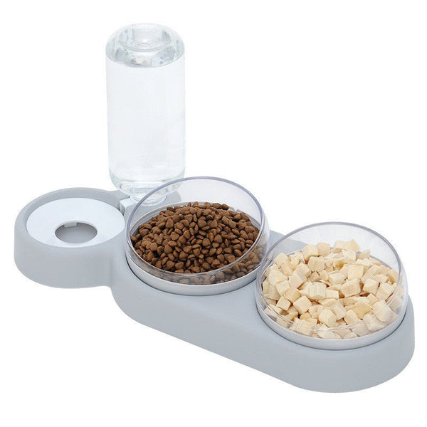 Pet Cat Bowl Automatic Feeder Dog Cat Food Bowl With Water Fountain Double Bowl Drinking Raised Stand - Yahko Merchandise